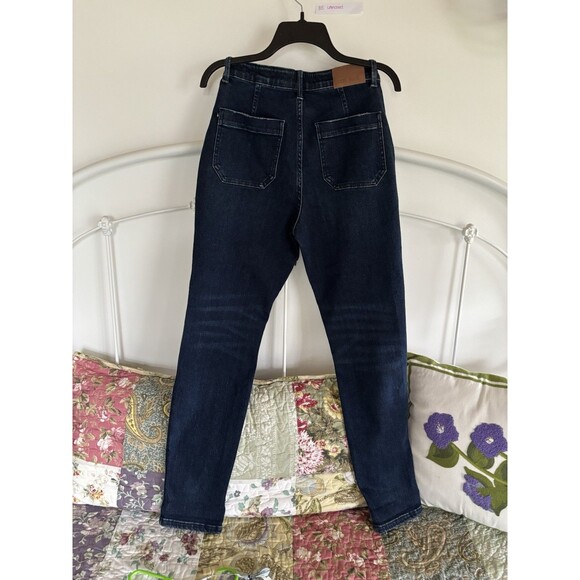 Judy Blue High Waist Straight Jogger Jeans Size 7/28 Dark Wash Pockets - Picture 3 of 5